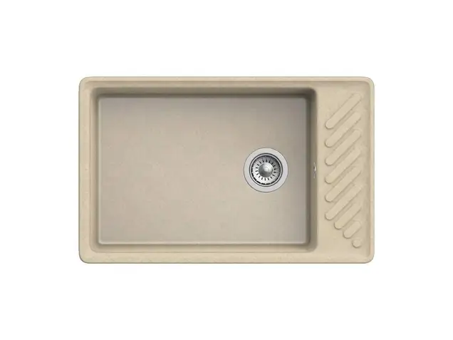 Мойка врезная с крылом GF-QUARZ (Z51) 760*480, бежевый