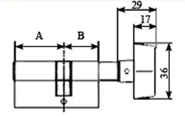 Цилиндр профильный MAXBAR с плоской ручкой CVG/K 45 (ручка)/50 (ключ), никелированный