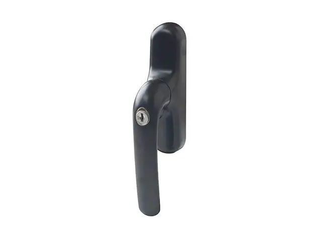 Ручка оконная Prima с ключом, под микропроветривание, черная RAL9005, 01191500