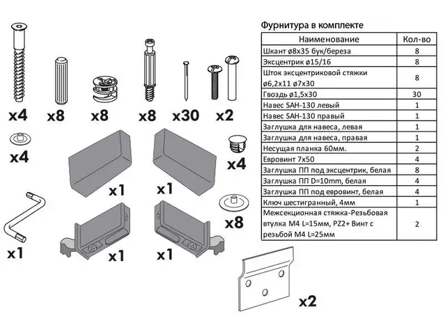 Корпус навесной угловой 61*61*96 высокий, 2 полки