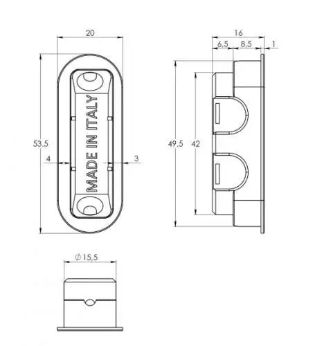 Замок магнитный WC 50x8x96x6 штульп овал 18 мм, хром матовый с ответной планкой W7 и винтами
