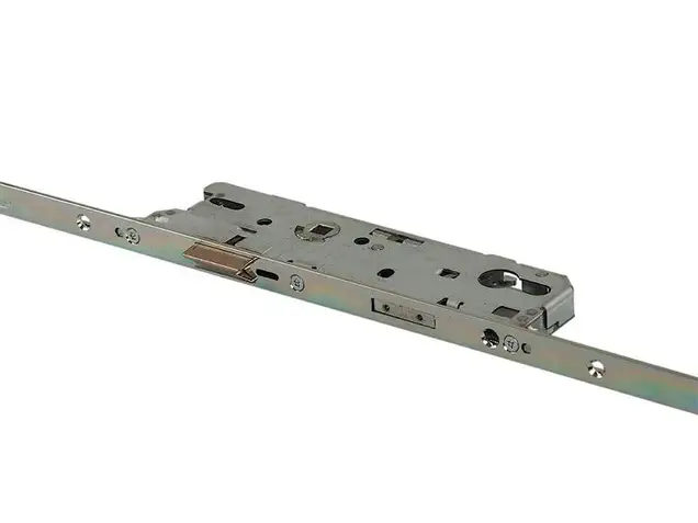 Замок Maxbar №856 привод от ручки F16/55/92/8мм, с 4 роликовыми цапфами удлиняемый Серебристый