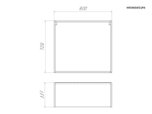 Корпус навесной 800*340 высотой 720 под 2 фасада с сушкой, ЯШС 3127