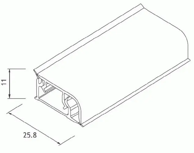 Бортик пристеночный прямоугольный 24x11мм, алюминий полированный, L=4м FIRMAX
