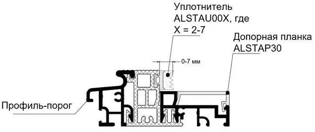 Уплотнитель Алюстарт на профиль-порог, 4 мм, EPDM, черный