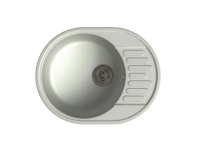 Мойка врезная с крылом GF-QUARZ (Z58) 62х48см, цвет серый, кварц
