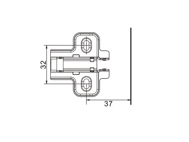Планка монтажная для петель DTC Pivot Star Anyway Clip-on, H=4, крестовая, под саморез