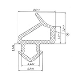 Уплотнитель SUPER ELASTIC для профиля VEKA 254, (модификация 1664.1) створка, черный RAL9011