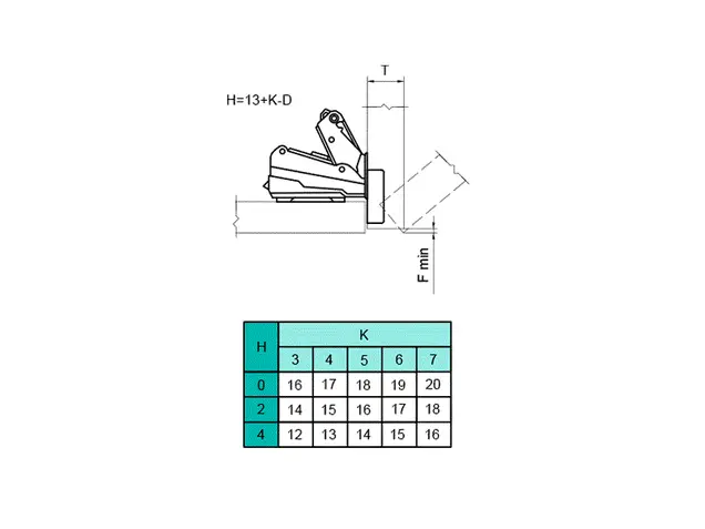 Петля для накладных дверей Firmax Clickline Soft-Close, угол открывания 165°, Two Way, 48мм