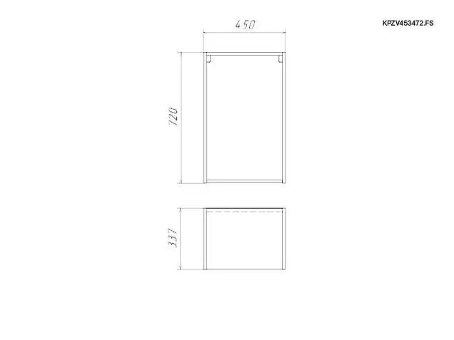 Корпус навесной 450*340 высотой 720 под фасад с сушкой