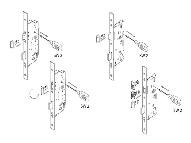 Замок однозапорный Maxbar 803PZ 45/16/92/8 никелированный без защелки