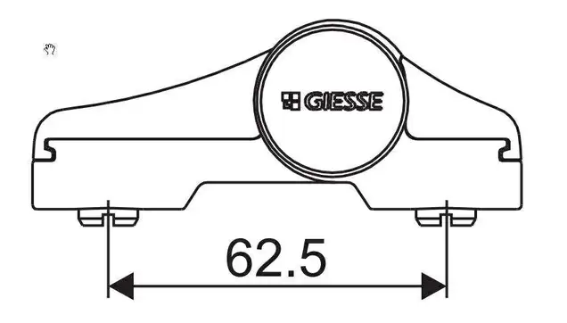 Петля DOMINA HP NEW дверная Giesse 2-х секционная, без крепления, межосевое 62.5, черная RAL9005, 05160500V