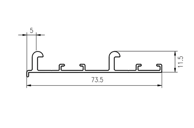FM602 Направляющая верхняя, накладной монтаж, серебро, L=5000 мм, FIRMAX.