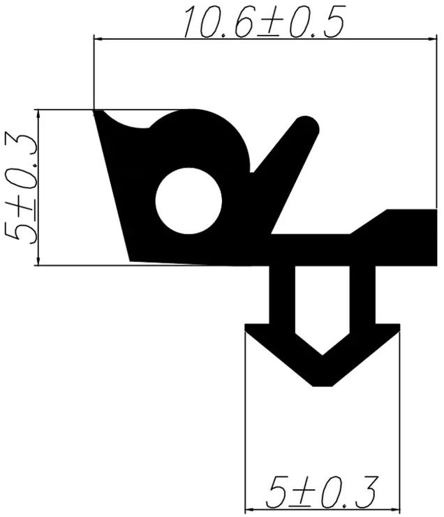 Уплотнитель для профиля GEALAN (3152) (стеклопакет), черный, 