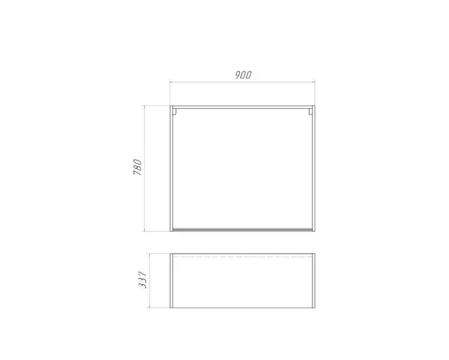Корпус навесной 900*340 высотой 780 под подъемник Blum Aventos HF, с сушкой, серый 9201