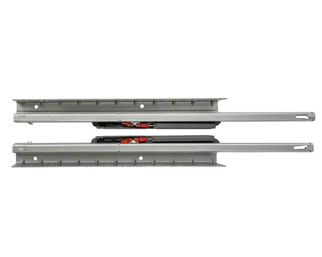 Комплект направляющих скрытого монтажа с фиксаторами Firmax L=250мм, полного выдвижения с доводчиком, для ЛДСП 16мм