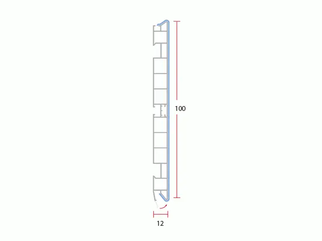 Цоколь кухонный ALPHALUX, H=100мм, L=4м, черный глянцевый, пластик