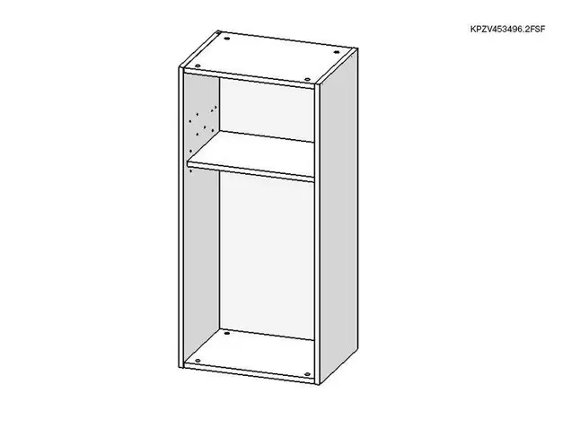 Корпус навесной высокий 450*340 высотой 960 под 2 складных фасада с сушкой (Free Fold), серый 9201