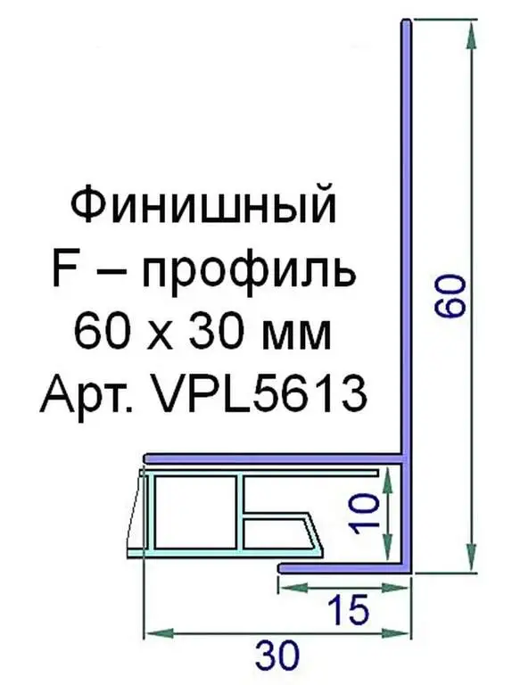 Профиль (F) конечный Exter 60х30х16мм темный дуб (Renolit 2052-089) 6,0 м