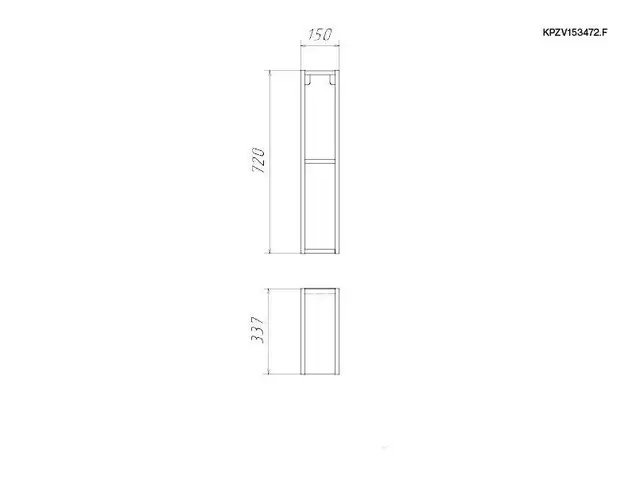 Корпус навесной 150*340 высотой 720 под фасад