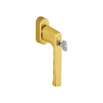 Ручка оконная алюминиевая с ключом HOPPE Hamburg SecuForte , штифт vario fit 32-42 мм, 45°, 2 винта М5х45,  2 винта М5х50, золото