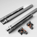 Комплект направляющих Push-to-Open скрытого монтажа DTC D-Motion, L=250мм, полного выдвижения, для ЛДСП 16 мм, с 3D регулировкой (2 направляющие + 2 фиксатора)
