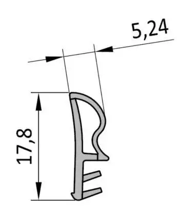 Уплотнитель контурный для межкомнатных дверей DEVENTER, ТЭП, белый RAL 9016