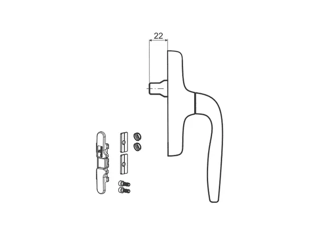 Ручка оконная с приемником без блокиратора, Проведал, RAL9005