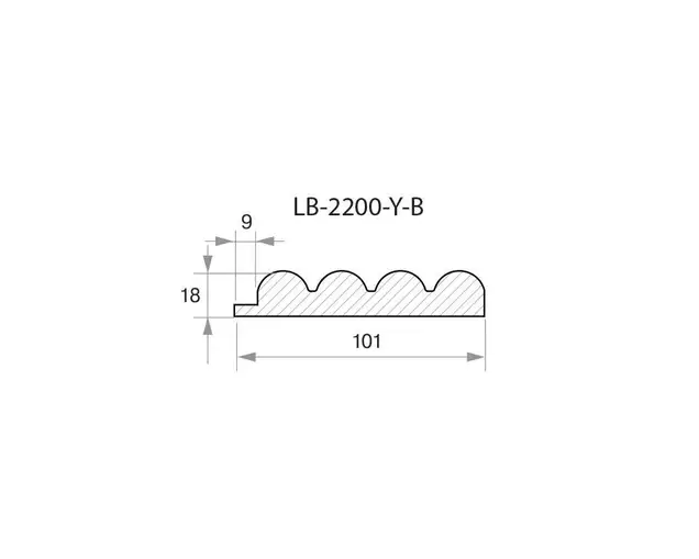 Профиль МДФ AGT LB-2200-Y-B 18*101*2800 мм, супермат Сахара крем 3019