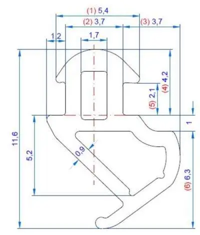 (SCLKBE228S) Уплотнитель для профиля KBE 228 (рама, створка), EPDM, чёрный
