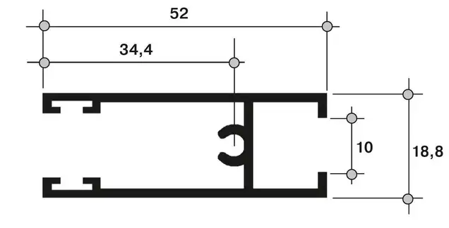 Створка горизонтальная (1), 640-12 SM (766) 6м Белый