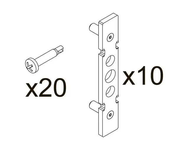Комплект (закладная пластина окон. ручки NP Ultra + 2 крепежных самореза), 10 штук, C6822800