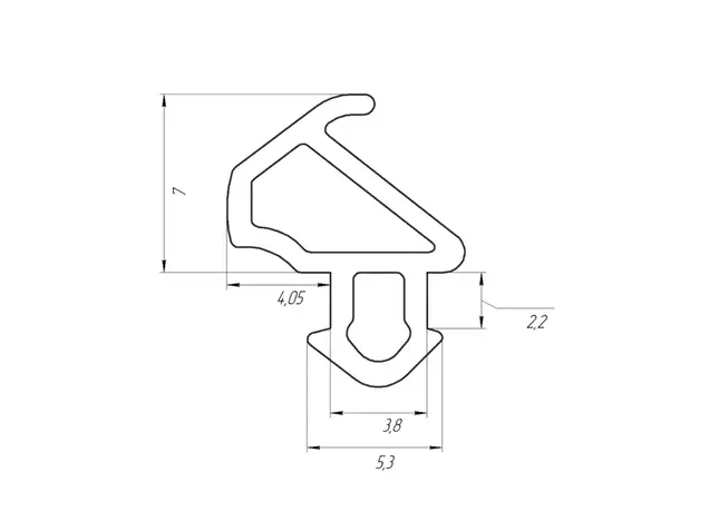 Уплотнитель EPDM для профиля KBE (228) (рама, створка), чёрный, 