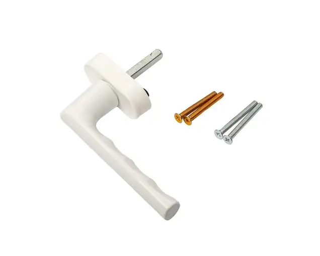 Ручка оконная алюминиевая  HOPPE Hamburg Secustik, штифт vario fit 32-42 мм, 45°, 2 винта М5х45,  2 винта М5х50, белый F9016/