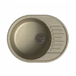 Мойка врезная с крылом GF-QUARZ (Z58) 62х48см, цвет песочный, кварц