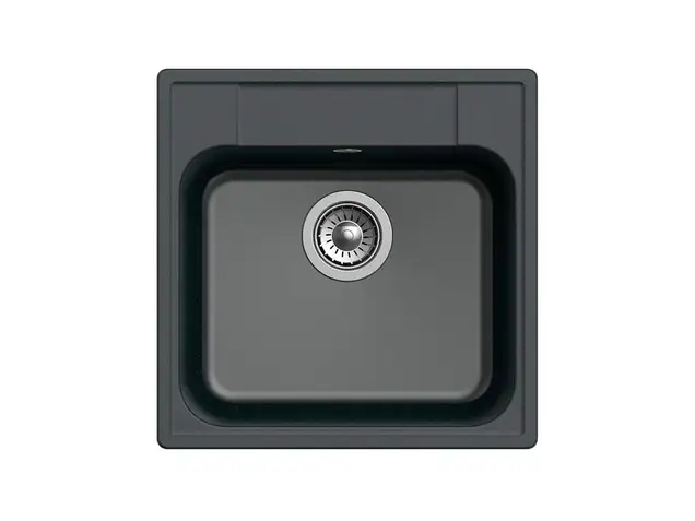 Мойка врезная GF-QUARZ 1-чаш. 480*480, черный