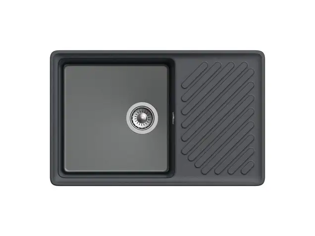 Мойка врезная с крылом GF-QUARZ (Z52) 760*480, черный