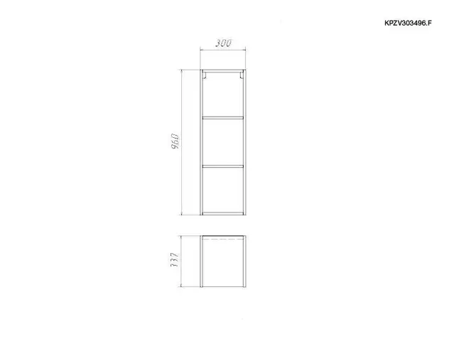 Корпус навесной высокий 300*340 высотой 960 под фасад, ЯШТ 3128