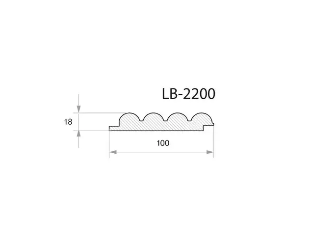 Профиль  МДФ AGT LB-2200 18*100*2800 мм, новый светлый орех (239)