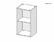 Корпус навесной 400*340 высотой 720 под 2 складных фасада (Free Fold), ЯШТ 3128