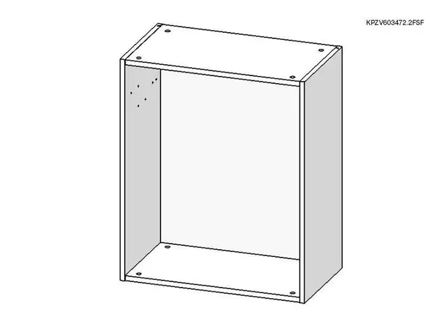 Корпус навесной 600*340 высотой 720 под 2 складных фасада с сушкой (Free Fold), ЯШТ 3128