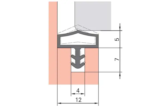 Уплотнитель контурный для межкомнатных дверей DEVENTER, ПВХ, бежевый RAL 1001