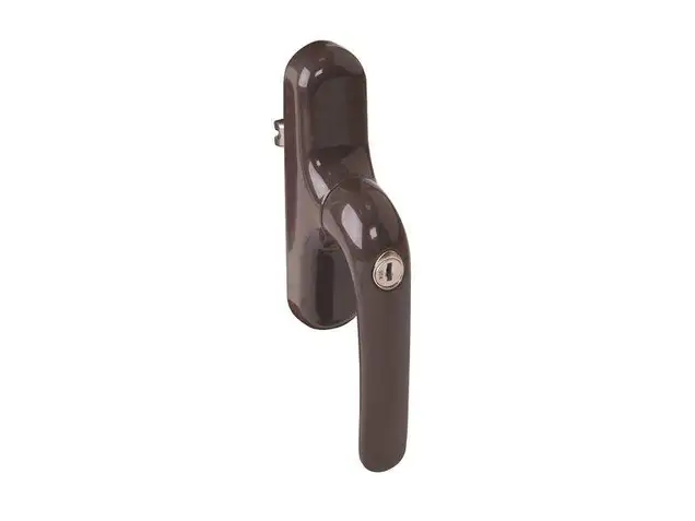 Ручка оконная Prima с ключом, под микропроветривание, коричневая RAL8019, 01191640