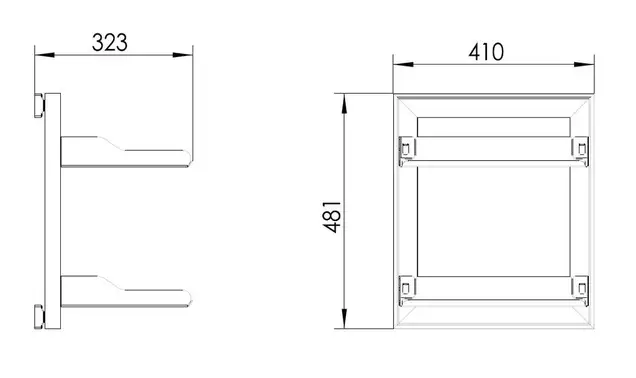 FIRMAX Рамка с боковым креплением, 2 полки 323х410х481 (ШхГхВ), серый