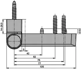 Петля дверная HTB PS 27 17-20,5/105-42 RAL 9005 чер.