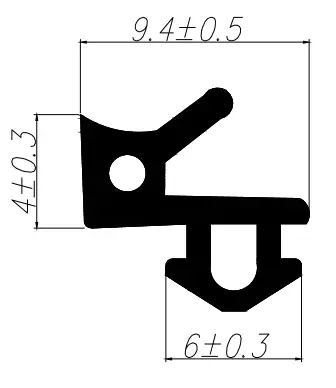 Уплотнитель совместим с профилем VEKA 253 (рама, стеклопакет), чёрный, 