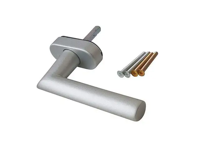 Ручка оконная HOPPE Stockholm Secustik+SecuSan, штифт vario fit 32-42 мм, 90°, винты М5х45/50, серебро