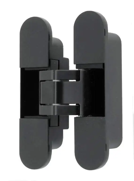 (1 кор.=2 петли) Петля скрытая ELEMENTIS, серия ITALY, универсальная, 3D, 120x27 мм, 60 кг, цамак, цвет черный