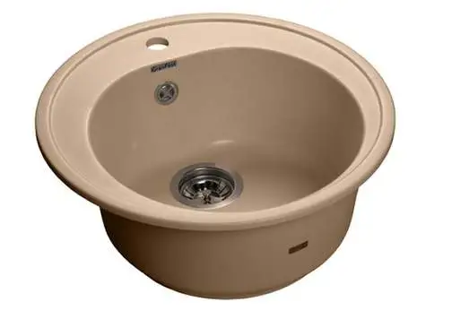 Мойка врезная Rondo GF-R 51см, глубина 19см, цвет топаз, мрамор (+сифон)