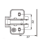 Планка монтажная для петель DTC Pivot Star Anyway Clip-on, H=4, крестовая с эксцентриковой регулировной по высоте, под саморез (в комплекте)